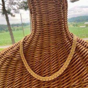 Vintage Engraved Gold Necklace & Bracelet Set 18”